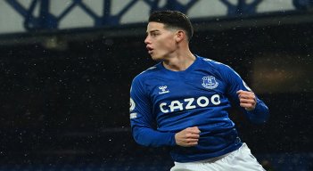 James Rodríguez, jugador del Everton.  Foto: AFP