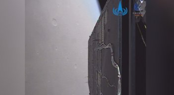 La agencia espacial china divulgó el viernes imágenes de su sonda "Tianwen-1" sobrevolando Marte. / Foto: AFP