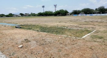 Este es el deterioro que presenta el interior del estadio de atletismo Centenario, en el barrio Cúcuta 75./ Foto: Jorge Maldonado/La Opinión