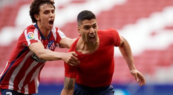 Luis Suárez anotó el gol de la victoria colchonera.
