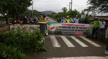 Arroceros protestan en la vía a Puerto Santander. / Foto: Cortesía