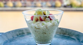Postre de arroz con leche.