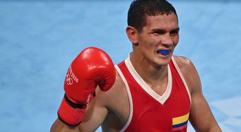 Céiber Ávila, boxeador colombiano. AFP