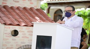 El gobernador Silvano Serrano, entregó el balance de la jornada de dos días en la biblioteca Julio Pérez Ferrero, en Cúcuta, denominado Encuentro de Entidades Territoriales./ Cortesía