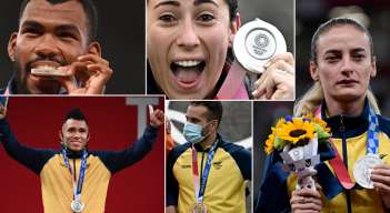 Medallistas colombianos en Tokio 2020. / Foto: AFP