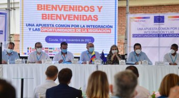 La Unión Europea reafirmó su compromiso y su apoyo al Gobierno nacional para fomentar la integración de la población refugiada y migrante proveniente de Venezuela y apoyar a las comunidades de acogida. / Foto: Cortesía 
