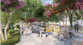 parque lineal en la avenida Kennedy./Foto cortesía
