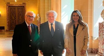 El alcalde Jairo Yáñez, el secretario de la OEA, Luis Almagro, y la secretaria de Planeación de Cúcuta, Marcela Rodríguez./Foto cortesía