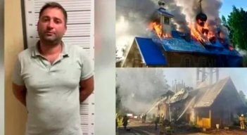 Iglesia quemada en Rusia