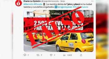 Noticia falsa de taxis en Cúcuta