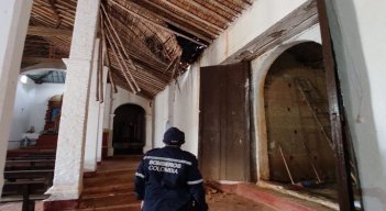 Templo histórico de Pueblo Nuevo se cae a pedazos