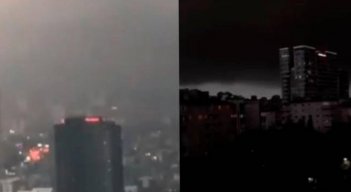 Gran nube negra convirtió el día en noche en Estambul