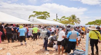 Migrantes en el tapón del Darien