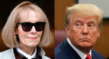 E. Jean Carroll y Donald Trump 