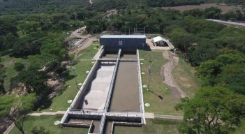 Vista aérea del desarenador del acueducto en San Cayetano./Foto La Opinión