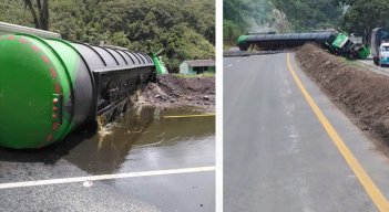 Camión volcado