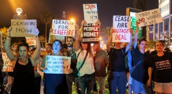 Protestas para pedir liberación de secuestrados por militantes palestinos.