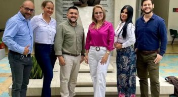 La directora del programa académico de Ingeniería Industrial, Ruth Reyes, junto con profesores del programa son los organizadores del evento. / Foto: Cortesía 