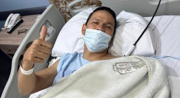 alcalde Jorge Acevedo, tras su segunda operación en la clínica Norte/Foto cortesía