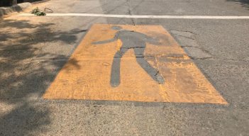 Las señalizaciones fueron pintadas en la calle 25 con avenida 7 del barrio Santo Domingo. /Foto: Nicolás Mojica.