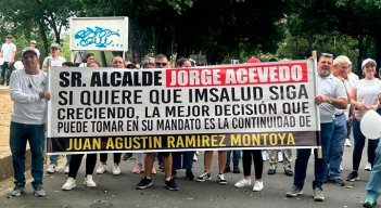 Los empledos de Imsalud hicieron un llamado al alcalde Jorge Acevedo. / Foto: Cortesía