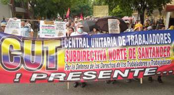 Marcha de protesta adelantada por los sindicatos de Cúcuta/Foto Orlando Carvajal