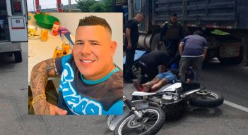 Tras el impacto, la moto salió volando hacia el otro carril.