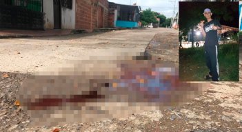 La sangre y la gorra que llevaba puesta Esneider Reyes quedaron sobre la avenida 9 con calle 33, donde fue asesinado.