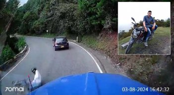 Las cámaras del vehículo registraron el momento exacto de la colisión. 