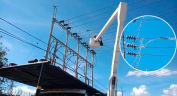 Seis horas le tomó al personal de CENS solventar una falla en la Subestación Belén, por el enredo de una cometa./ Foto Cortesía