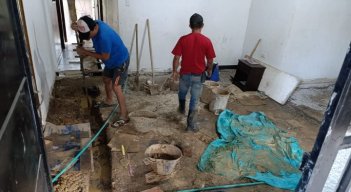 Dos viviendas quedaron completamente afectadas por la fuga de la tubería de acueducto. /Foto: Cortesía.