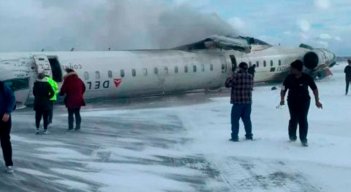 Avión de Delta Airlines se accidentó. Foto cortesía