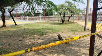 En este punto de una de las canchas del barrio Atalaya I Etapa sucedió el homicidio. 
