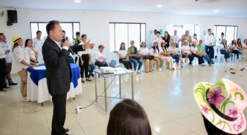 El gobernador William Villamizar en el acto de lanzamiento de la estrategia Brújula 2025/Foto cortesía