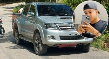 La camioneta Toyota gris, sin placas, fue robada por los autores del crimen. / Foto Cortesía