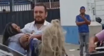 Mujer embarazada protagoniza pelea 