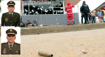El intendente Franklyn Alfonso Guerrero y el subintendente Jairo Andrés Holguín Calderón fueron asesinados en un ataque terrorista en Cúcuta. / Foto Carlos Ramírez-La Opinión