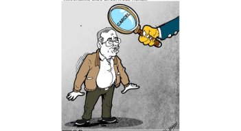 Caricatura, Timochenko bajo la lupa del tigre.