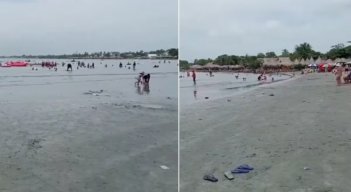 Mar en Coveñas, Sucre. Foto: captura de video de X @elinformanteCor