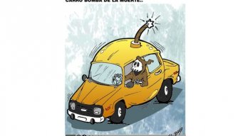 02-09-26 - Caricatura, Carro bomba de la muerte.