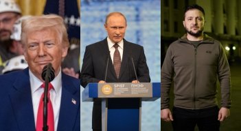 Trump, Putin y Zelenski. Fotos: Colprensa.