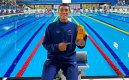  Julián Sarmiento una de las nuevas promesas de la natación nortesantandereana luce las dos medallas conquistadas en Ibagué.